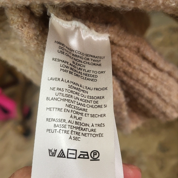 Free People Over Sized Sweater Dress Sz M Tan - Picture 8 of 8